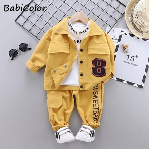 New Spring Autumn Children Cotton Clothes Baby Boys Girls T Shirts Jacket Pants 3Pcs/sets Infant Kids Fashion Toddler Tracksuits