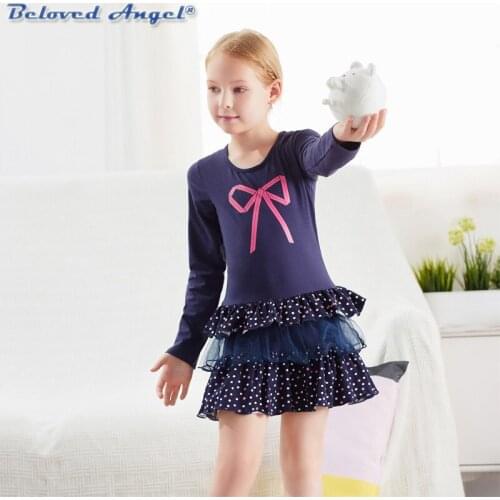 Princess Kids Dress Autumn Winter Toddler Girls Long Sleeve Dress Cotton Children Clothing Patchwork Kids Tutu Dress for Girls
