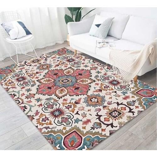 European Persian Carpet Sofa Blanket Washable Living Room Bedroom Coffee Table Carpet Bedside Non-Slip Mat