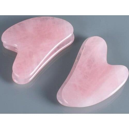 Gua Sha Scraping Board Body Care Massage Tool 8mm Pink Crystal Heart Massager Face Spa Acupuncture Scraper for Back Face Arm Leg