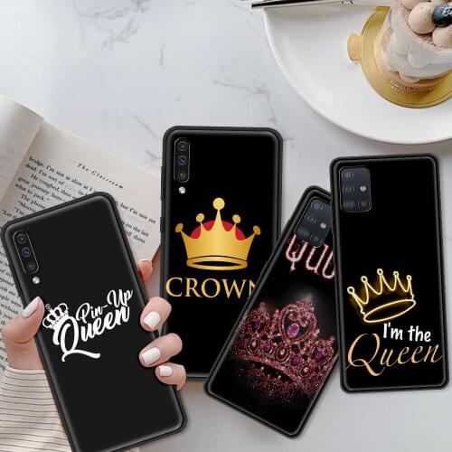 King Queen Crown Princess Phone Case For Samsung Galaxy A90 5G A80 A70 A60 A50 A40 A30s A20e A10e Protective Fundas Soft Cover