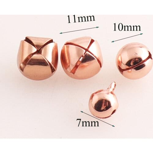 200 PCS Jingle Bells ROSE GOLD Christmas bells,Durable Jingle Bells Pet Cross Dancing Bells -7MM/10MM/11MM