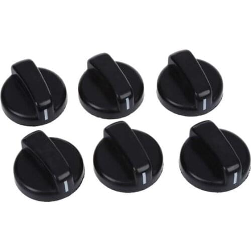 LNHF 6 PCS Kitchen Black Plastic Gas Stove Cooker Control Knobs