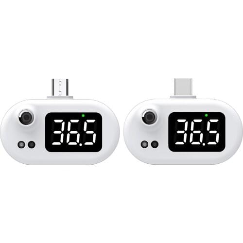 Mini USB Thermometer Mobile Phone Digital Thermometer With LED Display Non-contact Infrared Temperature Sensor Type-C Hygrometer