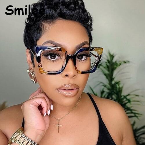 2021 Trendy Fashion Flower Square Sunglasses Luxury Designer Shades For Women Clear Lens Glasses Vintage Eyeglasses Frame UV400