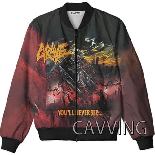CAVVING 3D Printed Grave Band Zipper Bomber Jackets Men Overcoat Mens Coat Zip Up Jackets for Women/Men