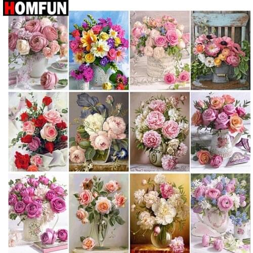 HOMFUN Full Square/Round Drill 5D DIY Diamond Painting "Bouquet scene" Embroidery Cross Stitch 5D Home Decor Gift