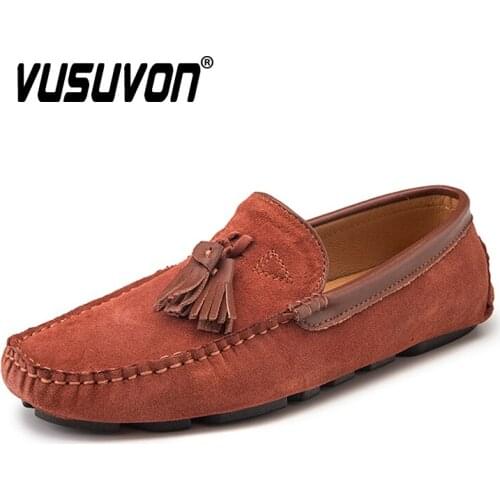 New Arrival Men Tassel Loafers British Fashion Comfortable Suede Casual Shoe Handmade Non-slip Rubber Driving Boat Shoes for Men