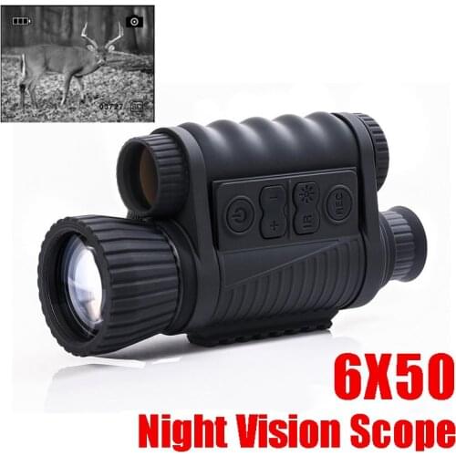 WG650 Night Hunting Digital Optical Infrared 6X50 Night Vision Monocular 200M Range Night Vision Telescope Picture and Video