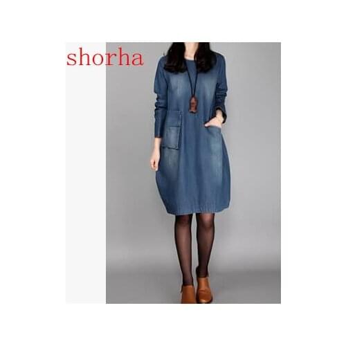 Maternity coat Women denim dress blue Summer Pregnancy Clothes Loose Plus Size fashion in the long section Maternity Dresses