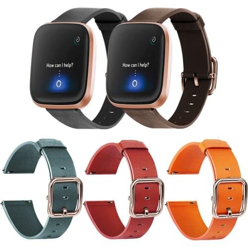 Strap For Fitbit Versa 2 Band Leather Smart Watch Strap Waterproof Replacement Wristband for Fitbit Versa/Versa 2 Bracelet
