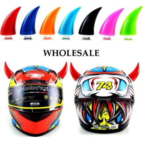1PCS Car Motorcycle Helmet Devil Horn Motocross Full Face Off Road Helmet Decoration Car Accessorie Headwear Sucker Auto Styling
