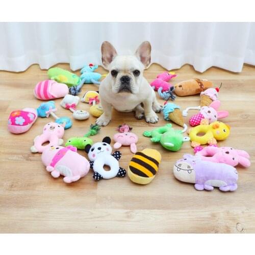 Cute Plush Dog Toys Stuffed Squeaky Toys Lovely Pet Dog Puppy Cat Tugging Chew Quack Sound Toy Peluche Dogs Interactive Supplies