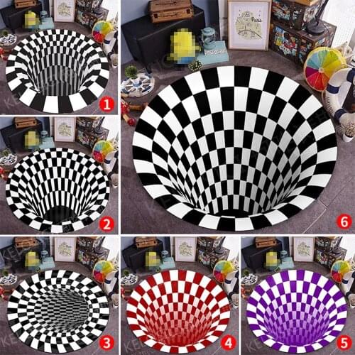 Nordic Simple 3D Printing Carpets 3D Three-dimensional Black/White Stereo Vision Carpet Doormat Tea Table Sofa Mat Illusion rugs