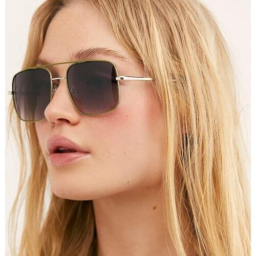 Luxury Designer Square Sunglasses Women Men Vintage Metal Frame Oversized Shade Female Driving Eyewear Oculos De Sol Masculino