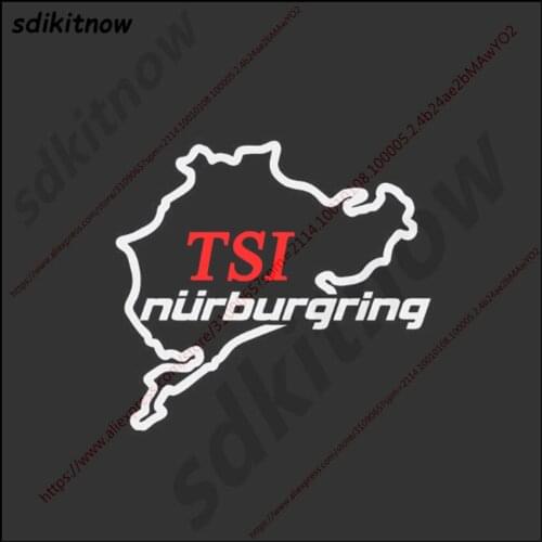 New TSI Nurburgring Sticker Sports Racing Windows Decal Car Styling For Volkswagen VW Polo Golf 4 5 6 MK4 MK5 MK3 MK6 Phaeton CC