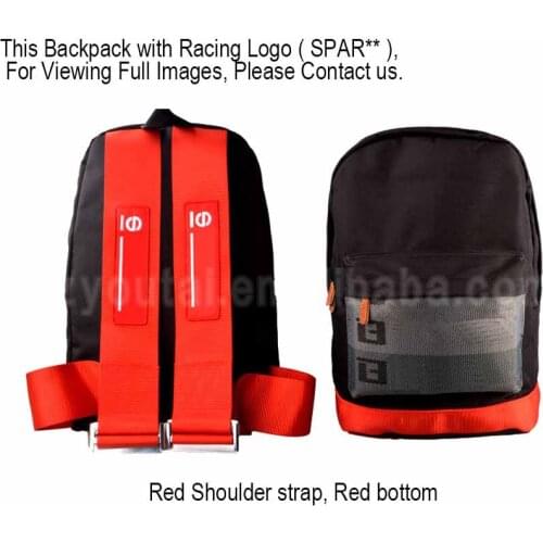JDM racing seat cloth backpack bridal car harness canvas bag racing seat belt backpack belt school backpack