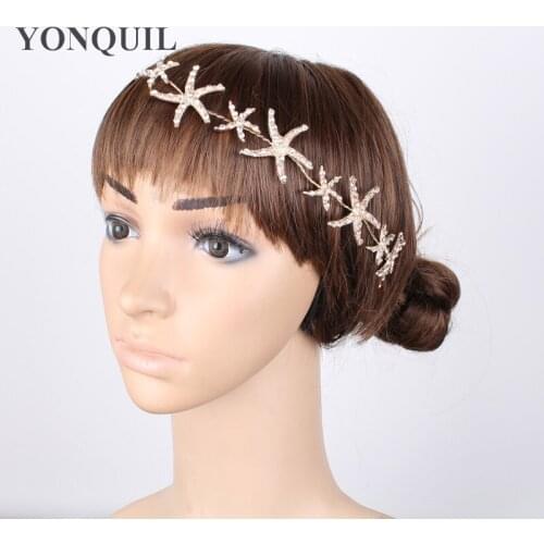 Bridal Wedding Hair Accessories Crystal Star Crown Headband Stunning Women Crystal Tiara Wedding Tiaras Headband 2Pcs/Lot SYBC38