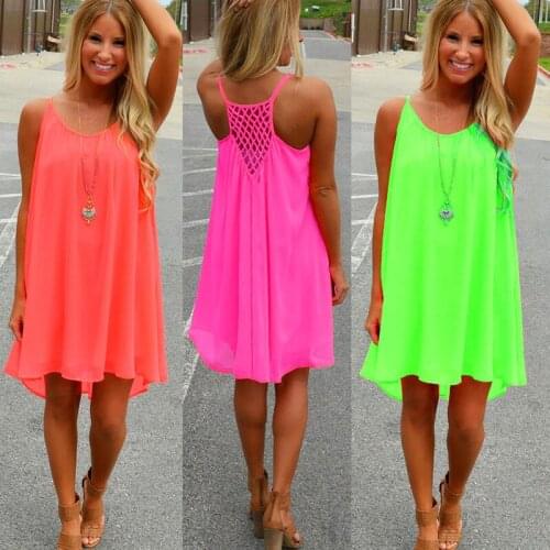 Women Dress 2021 Summer Style Women Clothing Plus Size Women Beach Dress Fluorescence Female Summer Dress Women Chiffon Voile