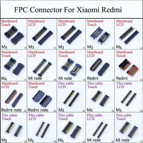 2pcs LCD digitizer Touch Screen FPC connector on logic board on mortherboard mainboard/Flex Cable For Xiaomo Mi 2 3 4 Note Redmi