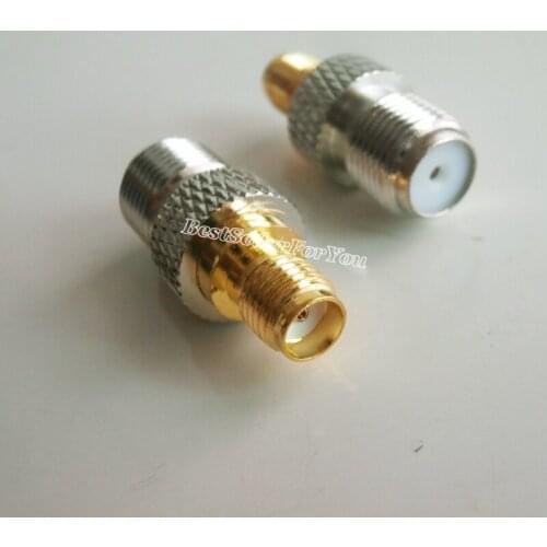 1Pcs F Female Jack To SMA Connector Female Jack Straight Coaxial Coax RF Adapter Connector
