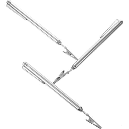 3Pcs Telescoping Alligator Clips Practical Wire Alligator Clamp with Pen Clip