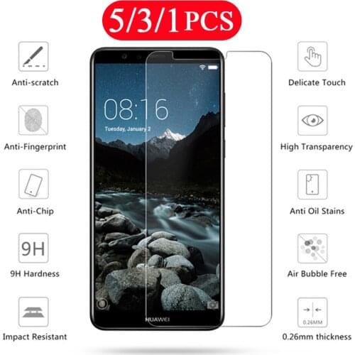 5/3/1Pcs tempered glass for huawei Y7 Y7p Y6 pro Y6p Y6s Y5 prime 2019 lite 2018 phone screen protector on glass protective film