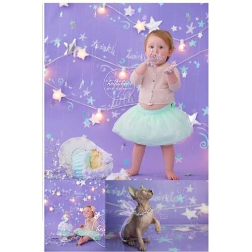 5*6.5ft Children Background Backdrop Light Purple Five Stars Background Newborn Baby Photography Backdrops Custom Made