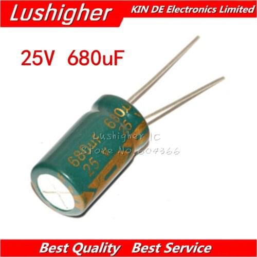 20PCS 25V680UF 10*13mm 680UF 25V 10x13 mm Aluminum Electrolytic Capacitor DIP