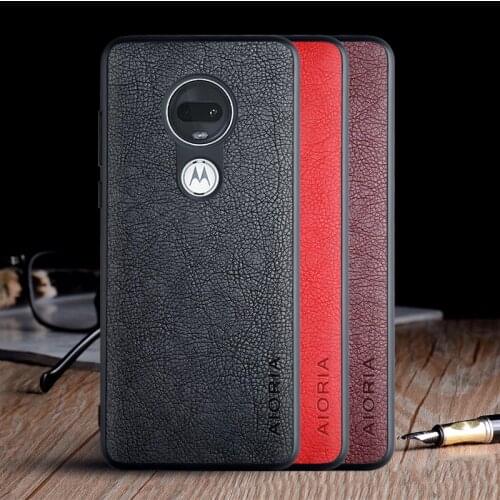 Case for Motorola Moto G7 Plus coque luxury Vintage Leather skin capa Slot cover for moto g7 plus case funda capa