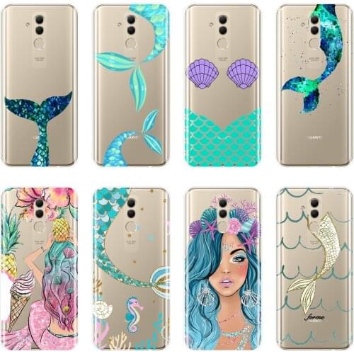 Soft Phone Case For Huawei Mate 9 10 20 Pro Silicone Mermaids Girl Fish Pineapple Back Cover For Huawei Mate 7 8 9 10 20 Lite