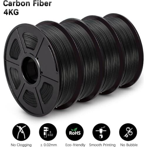 GOHIGH 4KG PLA CarbonFiber Filament 1.75mm Black Color Carbon Effect 100% No Bubble Eco-friendly Printing Material