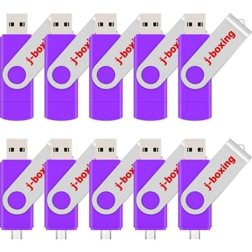 J-boxing 10PCS OTG USB Flash Drive 8GB Thumb Drive Dual Port 8gb Micro USB Disk Pendrive Metal Swivel for Android Smart Phone PC