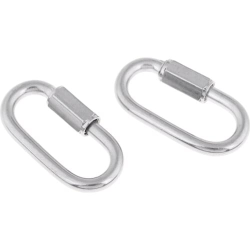 2 Pieces Scuba Diving Dive Stainless Steel Quick Link Clip Carabiner Hook