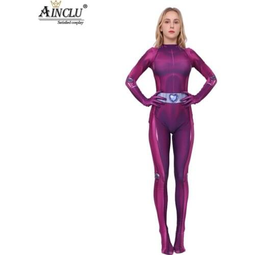Totally Spies Cosplay Costume Anime Bodysuit Clover Sam Alex Purple Suit Zentai Jumpsuits Halloween For Women Kids