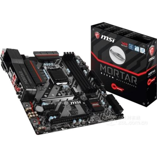 New MSI B250M MORTAR motherboard LGA 1151 DDR4 USB2.0 USB3.1 SATA3 DVI HDMI 64GB B250 desktop motherboard Free shipping