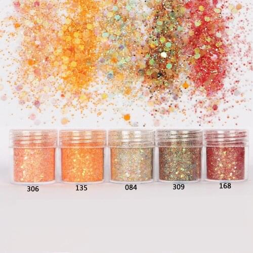Orange Set Hexagon Glitter Bling Bling Filling Sequin Mix In for Resin Crafts Festive Jewelry Tools Uv Resin Pigment