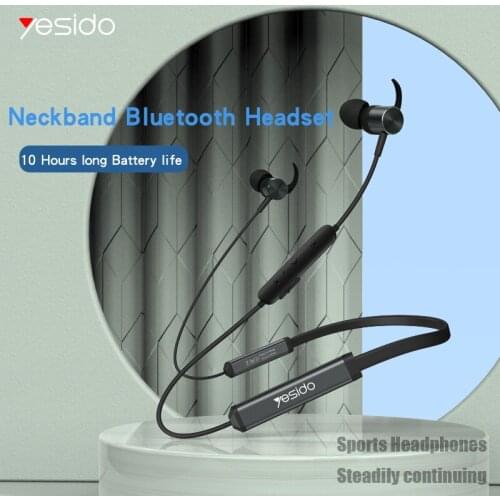 Yesido Earphone Bluetooth 5.0 Wireless Headset Sport Neckband Earphones YSP08 Waterproof Sport Earbud with Noise Cancelling Mic