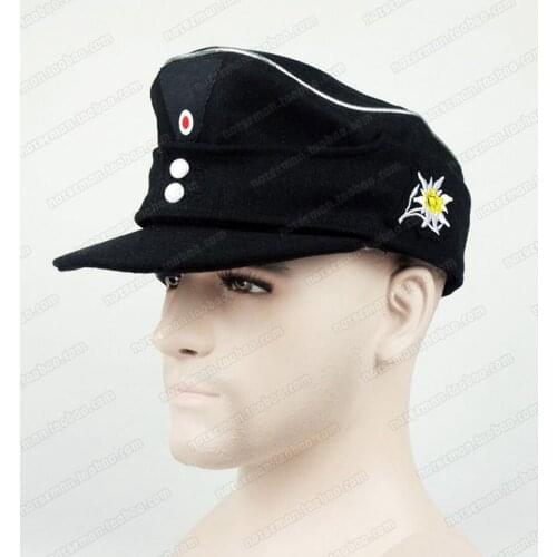 WWII GERMAN WH ELITE OFFICER M43 PANZER WOOL FIELD CAP WITH EDELWEISS MOUNTAIN CAP EMBROIDERY INSIGNIA Military HAT