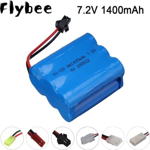 7.2v 1400mah NICD Battery For Rc toys Cars Tanks Robots Boats Guns 7.2v Rechargeable Battery 6* AA NI-CD Battery Pack 1Pcs