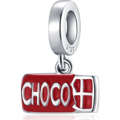 New Classic Retro 925 Sterling Silver Red Chocolate European Charms Bead For Bracelet Pendants Slide Beads Women Jewelry Making