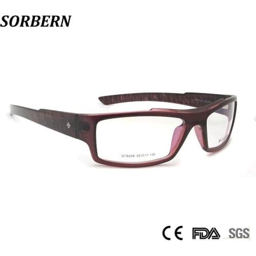 SORBERN Ultralight TR90 Sports Optical Eyeglasses Frame Outodoor Men Square Glasses Male Black Myopia Eyewear Spectacles