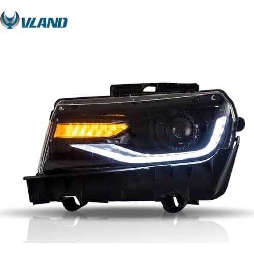 VLAND Factory Wholesales LED Headlights Front Lamp 2014-2015 5th Gen Sequential Turn Head Lights For Chevrolet Camaro lighting