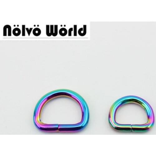 50pcs 25mm 20mm Opened D ring Rainbow round edge alloy metal round edge d-ring non welded