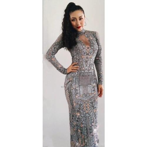 Night Party Elegant bling Sexy Fashion Women Full Sleeve Dress Lady Sexy Skinny Sequin O Neck Club Party Bodycon glitter 10307