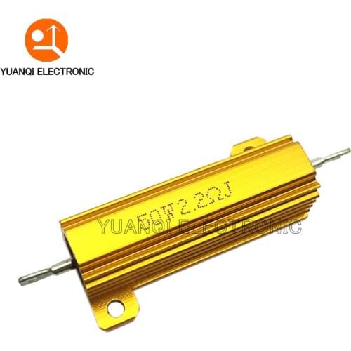 50W Aluminum Power Metal Shell Case Wirewound Resistor 0.01 ~ 100K 0.05 0.1 0.5 1 1.5 2 6 8 10 20 100 150 200 300 500 1K 10K ohm