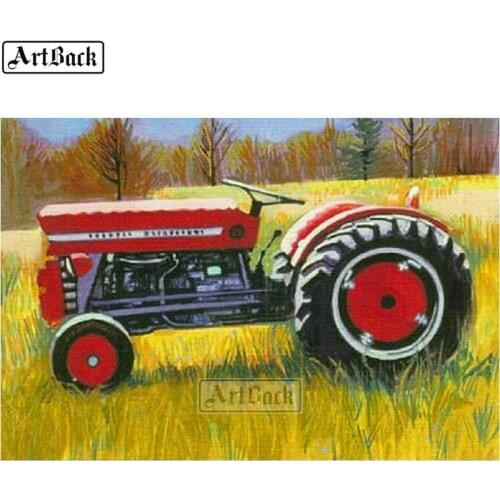 Farm tractor picture 5d diy diamond painting car landscape full square 3d diamond mosaic crafts diamond embroidery sticker