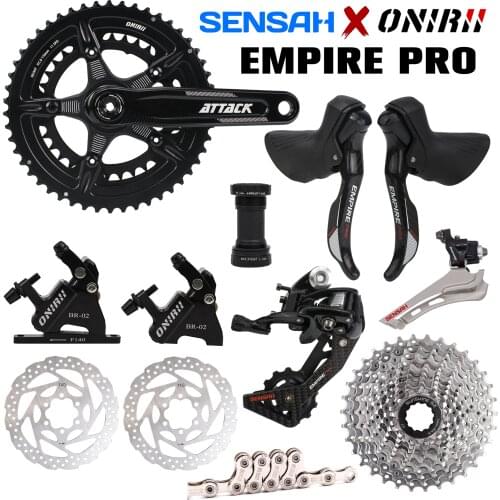SENSAH EMPIRE PRO 2x12 Speed + ONIRII Crank Road Bike Bicycle Groupset Carbon Fiber Shifter Derailleur Hydraulic Disc Brake New