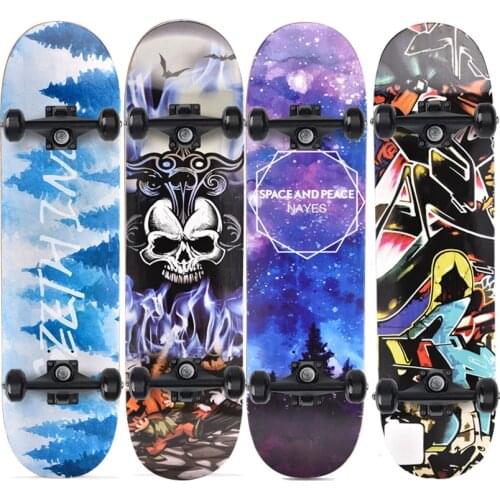 2021 Adult Double Snubby Maple Skateboard 80x20cm 10 Colors Maple 4 Wheels Teenager Gilrs Boys Figure Skating Long Board