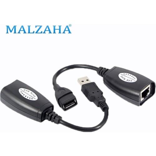 2019 Hot Sale USB 2.0 Extension Extender Adapter Up To 150ft Using CAT5/CAT5E/6 RJ45 Lan Network Ethernet Repeater Cable